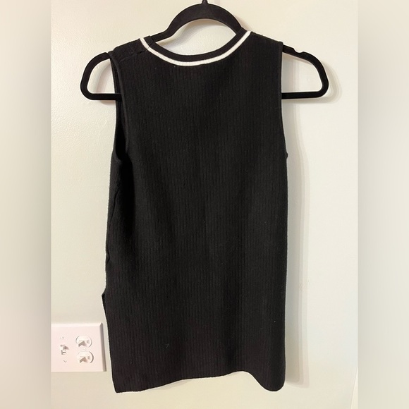 Athleta Ribbed On The Town Sleeveless Tunic Sweater Size XS black and white - Picture 6 of 6